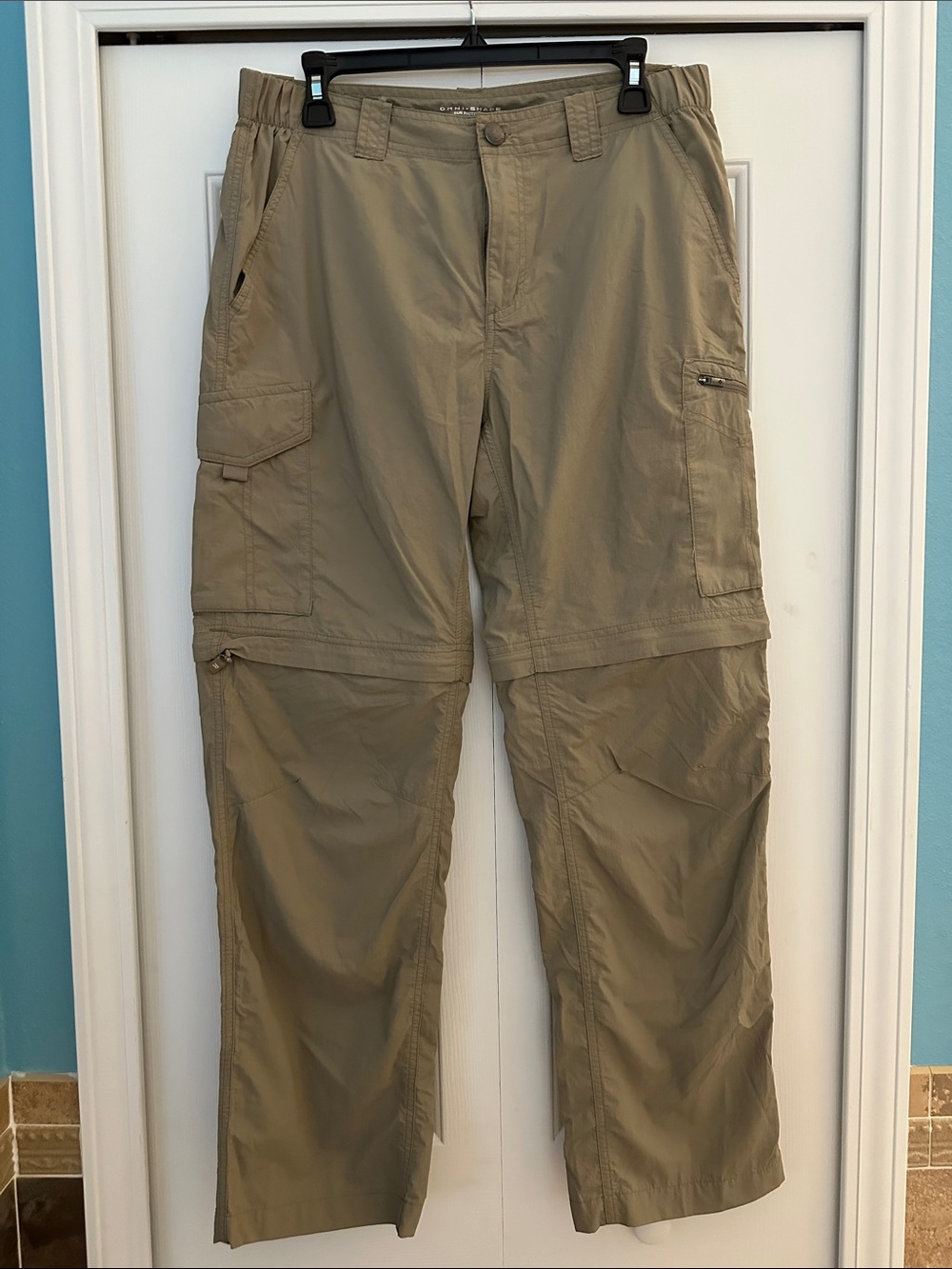 Men's Zip-Off Cargo Pants - Tan Convertible Travel Pants